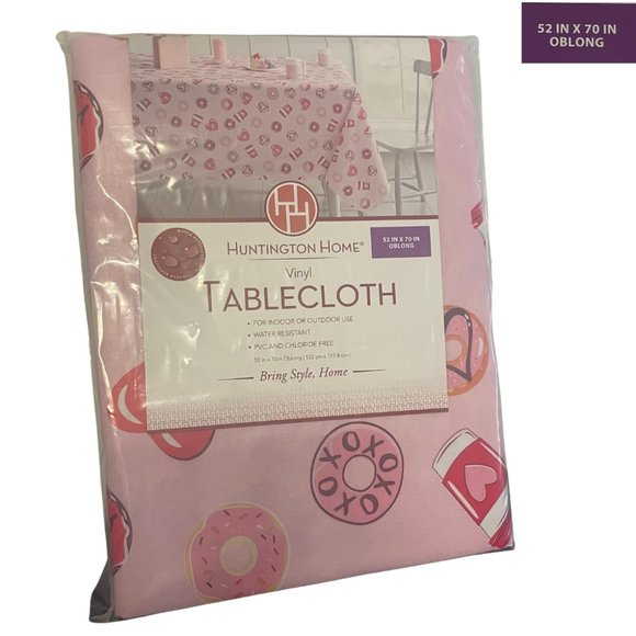 Valentines Vinyl Tablecloth, Pot Holder Set, & Oven Mitt. Oblong 52"x70". New - Picture 3 of 7